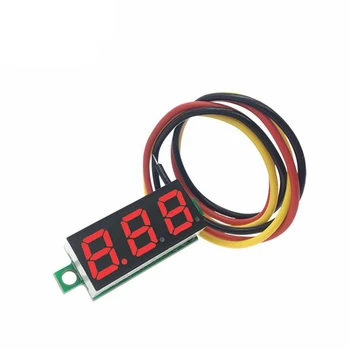 Voltmètre DC 0-100V Numérique LED 0.28 Pouces Mètre de Tension d'Alimentation Volt Testeur de Détecteur pour Auto Voiture Rouge Bleu Vert Jaune