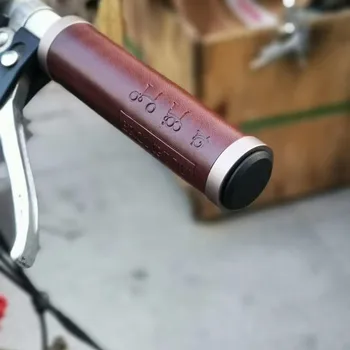 Vélo de vachette poignées de verrouillage à la main 95 / 120 mm couvercle de poignée pour brompton vélo BMX universel en cuir poignées de 3 couleurs