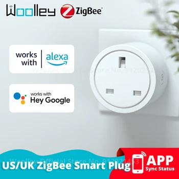 Woolley ZigBee Smart Plug UK US sans Fil de Contrôle de la Prise de Commutateur Smart-Home Outlet Module Compatiable Avec Alexa APP