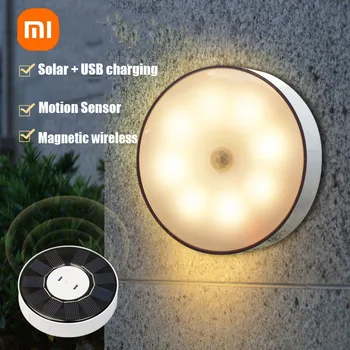 XIAOMI Lumière de Nuit Avec Détecteur de Mouvement Rechargeable USB Solaire Lampe LED sans Fil Pour les armoires de Cuisine Chambre à coucher Chevet de Toilette Décor