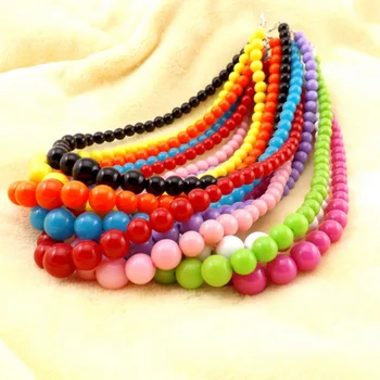 XiaoYaoTYM Multicolore pour enfants collier, acrylique collier de couleur mixte, collier de perles pour la promotion