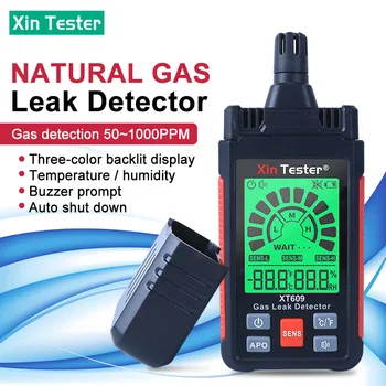 Xin Testeur Numérique Analyseur de Gaz Naturel de Gaz Inflammable, Détecteur de Fuite de Propane CO Méthane Fuite de Gaz testeur de Lumière Sonore d'Alarme XT609