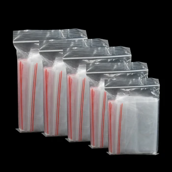 Zip-Lock Sac en Plastique Transparent Refermable Sac de Rangement en Poly Sacs Clairs Pour l'Alimentation des Bijoux Bonbons Emballages Épaisseur 0,08 mm