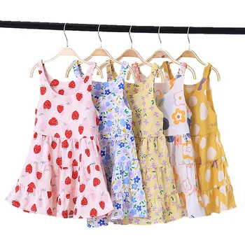 Élégante robe d'Été pour les Enfants filles Backless Floral Robes enfant, Costumes, Tenues de Plage, Vêtements de Bébé d'une seule pièce de Bohême robe bain de soleil